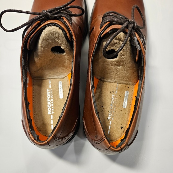 Rockport Walkability Mens Tan Brown Leather Derby Dress Shoes A12163 Size 11.5 M - Picture 5 of 14